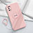Silikon Hülle Handyhülle Ultra Dünn Schutzhülle Tasche Flexible mit Magnetisch Fingerring Ständer A02 für Oppo K7x 5G Rosa