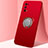 Silikon Hülle Handyhülle Ultra Dünn Schutzhülle Tasche Flexible mit Magnetisch Fingerring Ständer A02 für Realme X7 5G Rot