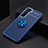 Silikon Hülle Handyhülle Ultra Dünn Schutzhülle Tasche Flexible mit Magnetisch Fingerring Ständer A02 für Samsung Galaxy S23 5G Blau