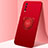 Silikon Hülle Handyhülle Ultra Dünn Schutzhülle Tasche Flexible mit Magnetisch Fingerring Ständer A02 für Vivo Y20s Rot