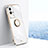 Silikon Hülle Handyhülle Ultra Dünn Schutzhülle Tasche Flexible mit Magnetisch Fingerring Ständer A03 für Vivo iQOO 8 5G Weiß