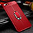 Silikon Hülle Handyhülle Ultra Dünn Schutzhülle Tasche Flexible mit Magnetisch Fingerring Ständer A04 für Oppo A12e Rot