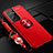 Silikon Hülle Handyhülle Ultra Dünn Schutzhülle Tasche Flexible mit Magnetisch Fingerring Ständer A05 für Samsung Galaxy S23 Ultra 5G Rot