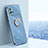 Silikon Hülle Handyhülle Ultra Dünn Schutzhülle Tasche Flexible mit Magnetisch Fingerring Ständer A06 für Vivo iQOO 9 5G Blau