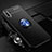Silikon Hülle Handyhülle Ultra Dünn Schutzhülle Tasche Flexible mit Magnetisch Fingerring Ständer für Huawei Enjoy 10 Blau und Schwarz