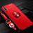 Silikon Hülle Handyhülle Ultra Dünn Schutzhülle Tasche Flexible mit Magnetisch Fingerring Ständer für Huawei Enjoy 10 Rot