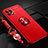 Silikon Hülle Handyhülle Ultra Dünn Schutzhülle Tasche Flexible mit Magnetisch Fingerring Ständer für Huawei Enjoy 20 5G Rot