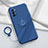 Silikon Hülle Handyhülle Ultra Dünn Schutzhülle Tasche Flexible mit Magnetisch Fingerring Ständer für Oppo Reno4 5G Blau