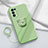 Silikon Hülle Handyhülle Ultra Dünn Schutzhülle Tasche Flexible mit Magnetisch Fingerring Ständer für Oppo Reno5 5G Grün
