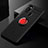 Silikon Hülle Handyhülle Ultra Dünn Schutzhülle Tasche Flexible mit Magnetisch Fingerring Ständer für Samsung Galaxy A21s Rot und Schwarz