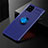 Silikon Hülle Handyhülle Ultra Dünn Schutzhülle Tasche Flexible mit Magnetisch Fingerring Ständer für Samsung Galaxy A42 5G Blau
