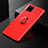 Silikon Hülle Handyhülle Ultra Dünn Schutzhülle Tasche Flexible mit Magnetisch Fingerring Ständer für Samsung Galaxy A42 5G Rot