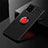 Silikon Hülle Handyhülle Ultra Dünn Schutzhülle Tasche Flexible mit Magnetisch Fingerring Ständer für Samsung Galaxy A42 5G Rot und Schwarz