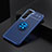 Silikon Hülle Handyhülle Ultra Dünn Schutzhülle Tasche Flexible mit Magnetisch Fingerring Ständer für Samsung Galaxy S21 5G Blau
