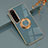 Silikon Hülle Handyhülle Ultra Dünn Schutzhülle Tasche Flexible mit Magnetisch Fingerring Ständer für Sony Xperia 5 IV Lavendel Grau