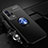 Silikon Hülle Handyhülle Ultra Dünn Schutzhülle Tasche Flexible mit Magnetisch Fingerring Ständer für Vivo iQOO 8 5G Blau und Schwarz