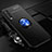 Silikon Hülle Handyhülle Ultra Dünn Schutzhülle Tasche Flexible mit Magnetisch Fingerring Ständer für Vivo Y11s Blau und Schwarz