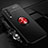 Silikon Hülle Handyhülle Ultra Dünn Schutzhülle Tasche Flexible mit Magnetisch Fingerring Ständer für Vivo Y20s Rot und Schwarz