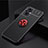 Silikon Hülle Handyhülle Ultra Dünn Schutzhülle Tasche Flexible mit Magnetisch Fingerring Ständer JM2 für Oppo Reno7 Z 5G Rot und Schwarz