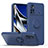 Silikon Hülle Handyhülle Ultra Dünn Schutzhülle Tasche Flexible mit Magnetisch Fingerring Ständer QW1 für Xiaomi Poco X4 Pro 5G Blau