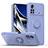 Silikon Hülle Handyhülle Ultra Dünn Schutzhülle Tasche Flexible mit Magnetisch Fingerring Ständer QW1 für Xiaomi Poco X4 Pro 5G Lavendel Grau