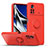 Silikon Hülle Handyhülle Ultra Dünn Schutzhülle Tasche Flexible mit Magnetisch Fingerring Ständer QW1 für Xiaomi Poco X4 Pro 5G Rot