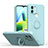 Silikon Hülle Handyhülle Ultra Dünn Schutzhülle Tasche Flexible mit Magnetisch Fingerring Ständer QW1 für Xiaomi Redmi A2 Plus Hellblau