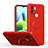 Silikon Hülle Handyhülle Ultra Dünn Schutzhülle Tasche Flexible mit Magnetisch Fingerring Ständer QW1 für Xiaomi Redmi A2 Plus Rot
