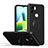 Silikon Hülle Handyhülle Ultra Dünn Schutzhülle Tasche Flexible mit Magnetisch Fingerring Ständer QW1 für Xiaomi Redmi A2 Plus Schwarz