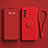 Silikon Hülle Handyhülle Ultra Dünn Schutzhülle Tasche Flexible mit Magnetisch Fingerring Ständer S01 für OnePlus Nord N200 5G Rot