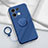 Silikon Hülle Handyhülle Ultra Dünn Schutzhülle Tasche Flexible mit Magnetisch Fingerring Ständer S01 für Oppo Reno9 Pro+ Plus 5G Blau