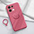 Silikon Hülle Handyhülle Ultra Dünn Schutzhülle Tasche Flexible mit Magnetisch Fingerring Ständer S01 für Oppo Reno9 Pro+ Plus 5G Pink