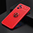 Silikon Hülle Handyhülle Ultra Dünn Schutzhülle Tasche Flexible mit Magnetisch Fingerring Ständer SD1 für Realme Narzo 50A Prime Rot