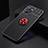 Silikon Hülle Handyhülle Ultra Dünn Schutzhülle Tasche Flexible mit Magnetisch Fingerring Ständer SD1 für Realme Narzo 50A Prime Rot und Schwarz