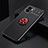 Silikon Hülle Handyhülle Ultra Dünn Schutzhülle Tasche Flexible mit Magnetisch Fingerring Ständer SD1 für Xiaomi Redmi A2 Rot und Schwarz