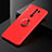 Silikon Hülle Handyhülle Ultra Dünn Schutzhülle Tasche Flexible mit Magnetisch Fingerring Ständer SD2 für Xiaomi Redmi 9 Rot