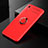 Silikon Hülle Handyhülle Ultra Dünn Schutzhülle Tasche Flexible mit Magnetisch Fingerring Ständer SD2 für Xiaomi Redmi 9i Rot