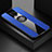 Silikon Hülle Handyhülle Ultra Dünn Schutzhülle Tasche Flexible mit Magnetisch Fingerring Ständer X01L für Xiaomi Redmi Note 9S Blau