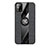 Silikon Hülle Handyhülle Ultra Dünn Schutzhülle Tasche Flexible mit Magnetisch Fingerring Ständer X02L für Samsung Galaxy M21s Schwarz