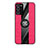 Silikon Hülle Handyhülle Ultra Dünn Schutzhülle Tasche Flexible mit Magnetisch Fingerring Ständer X02L für Samsung Galaxy Note 20 5G Rot