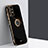 Silikon Hülle Handyhülle Ultra Dünn Schutzhülle Tasche Flexible mit Magnetisch Fingerring Ständer XL1 für Samsung Galaxy M32 5G Schwarz