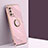 Silikon Hülle Handyhülle Ultra Dünn Schutzhülle Tasche Flexible mit Magnetisch Fingerring Ständer XL1 für Samsung Galaxy Note 20 5G Rosa