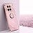 Silikon Hülle Handyhülle Ultra Dünn Schutzhülle Tasche Flexible mit Magnetisch Fingerring Ständer XL1 für Vivo X90 Pro 5G Rosa