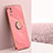 Silikon Hülle Handyhülle Ultra Dünn Schutzhülle Tasche Flexible mit Magnetisch Fingerring Ständer XL1 für Xiaomi Redmi 9AT Pink