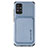 Silikon Hülle Handyhülle Ultra Dünn Schutzhülle Tasche Flexible mit Magnetisch S01D für Samsung Galaxy A51 4G Blau