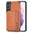 Silikon Hülle Handyhülle Ultra Dünn Schutzhülle Tasche Flexible mit Magnetisch S05D für Samsung Galaxy S21 Plus 5G Braun