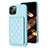 Silikon Hülle Handyhülle Ultra Dünn Schutzhülle Tasche Flexible mit Magnetisch S10D für Apple iPhone 13 Hellblau