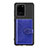 Silikon Hülle Handyhülle Ultra Dünn Schutzhülle Tasche Flexible mit Magnetisch S13D für Samsung Galaxy S20 Ultra Blau