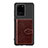 Silikon Hülle Handyhülle Ultra Dünn Schutzhülle Tasche Flexible mit Magnetisch S13D für Samsung Galaxy S20 Ultra Braun