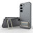 Silikon Hülle Handyhülle Ultra Dünn Schutzhülle Tasche Flexible mit Ständer KC1 für Samsung Galaxy S23 5G Grau
